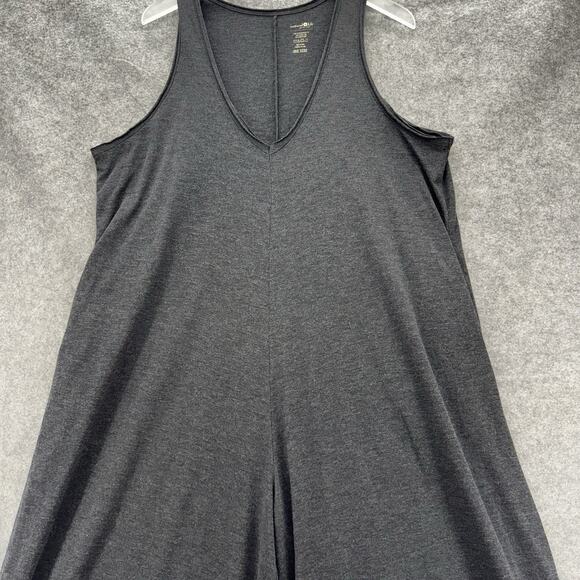 Natural Life Womens Knit V Neck Jumpsuit Size OS Charcoal Boho Hippie Oversized - Picture 8 of 16